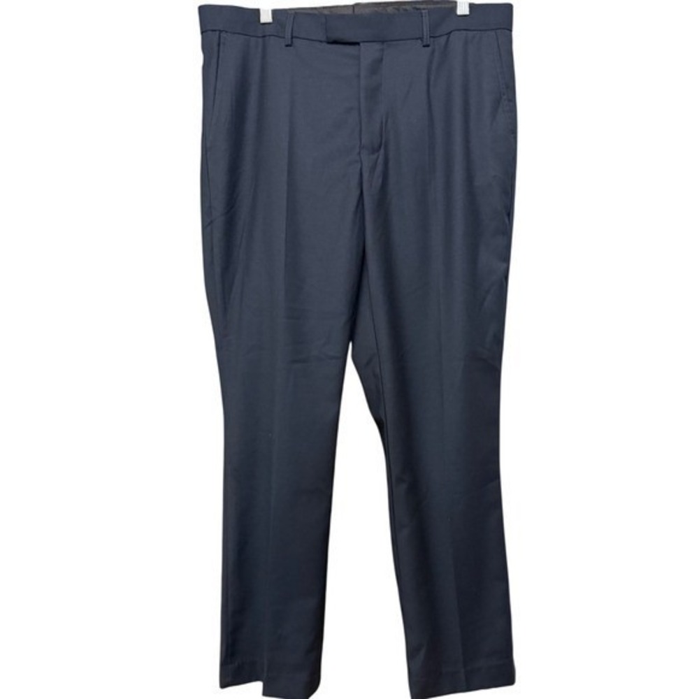 Alberto Cardinali Mens Navy Blue Flat Front Dress Pants 36W x 30L Style 7676